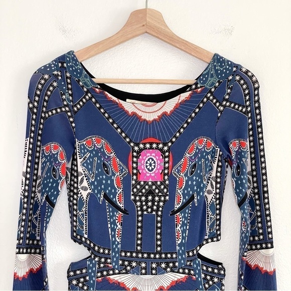 Mara Hoffman Caravan Midnight Side Cutout Long Sleeve Jersey Knit Dress Blue XS - Picture 7 of 16